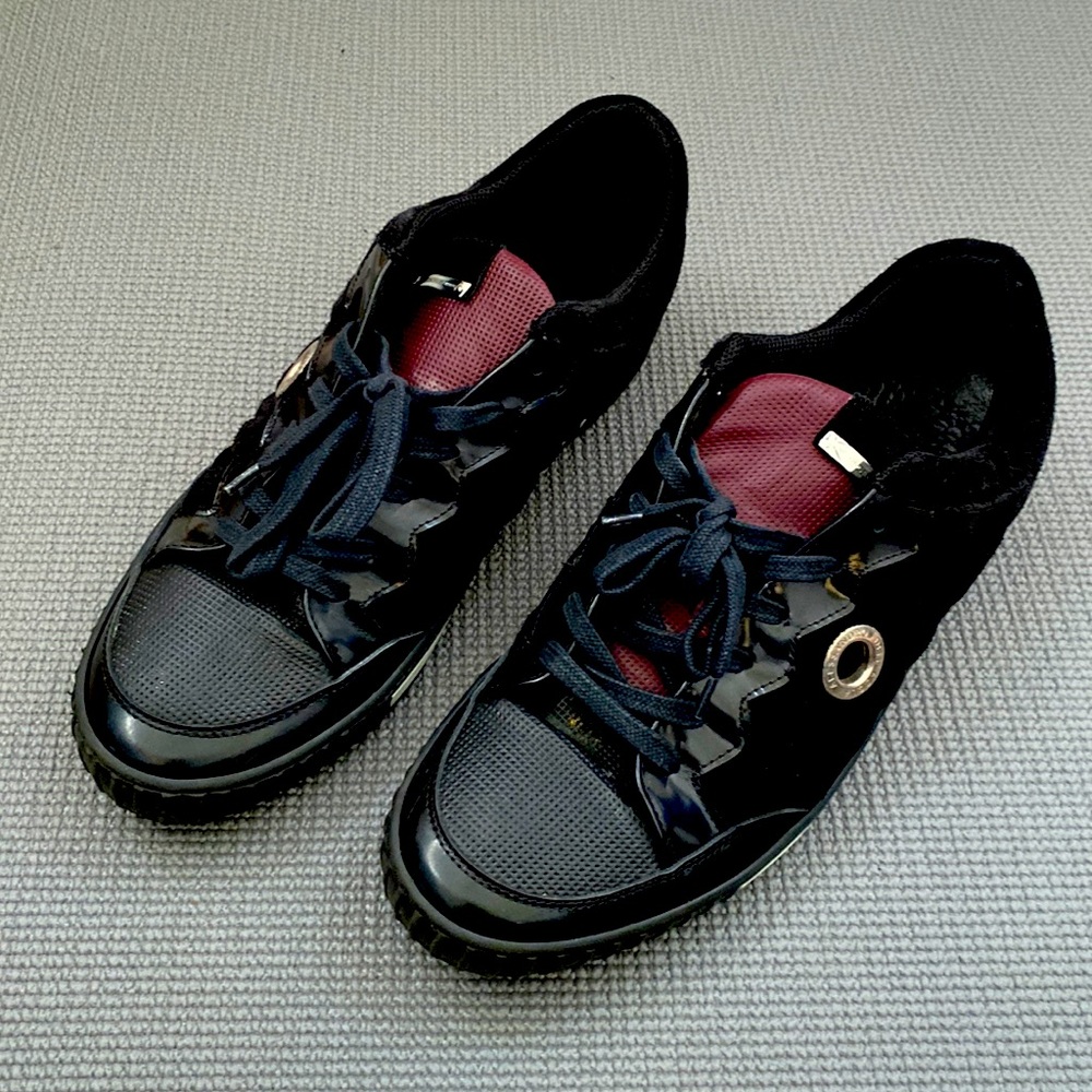 Alessandro Dell’Acqua trendy casual Italian shoes - black and maroon - Mens 10